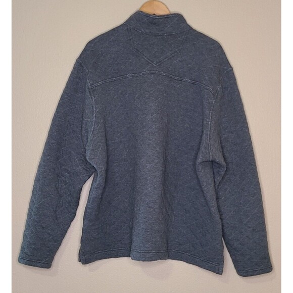 Eddie Bauer Gray Quilted Pullover Men's Size 2X Sweater Quarter Zip Pocket Warm - Picture 3 of 5